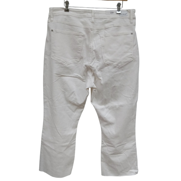 Judy Blue White Denim Bootcut Jeans Mid-Rise Raw Hem Size 20W Stretchy Ankle - Picture 2 of 8